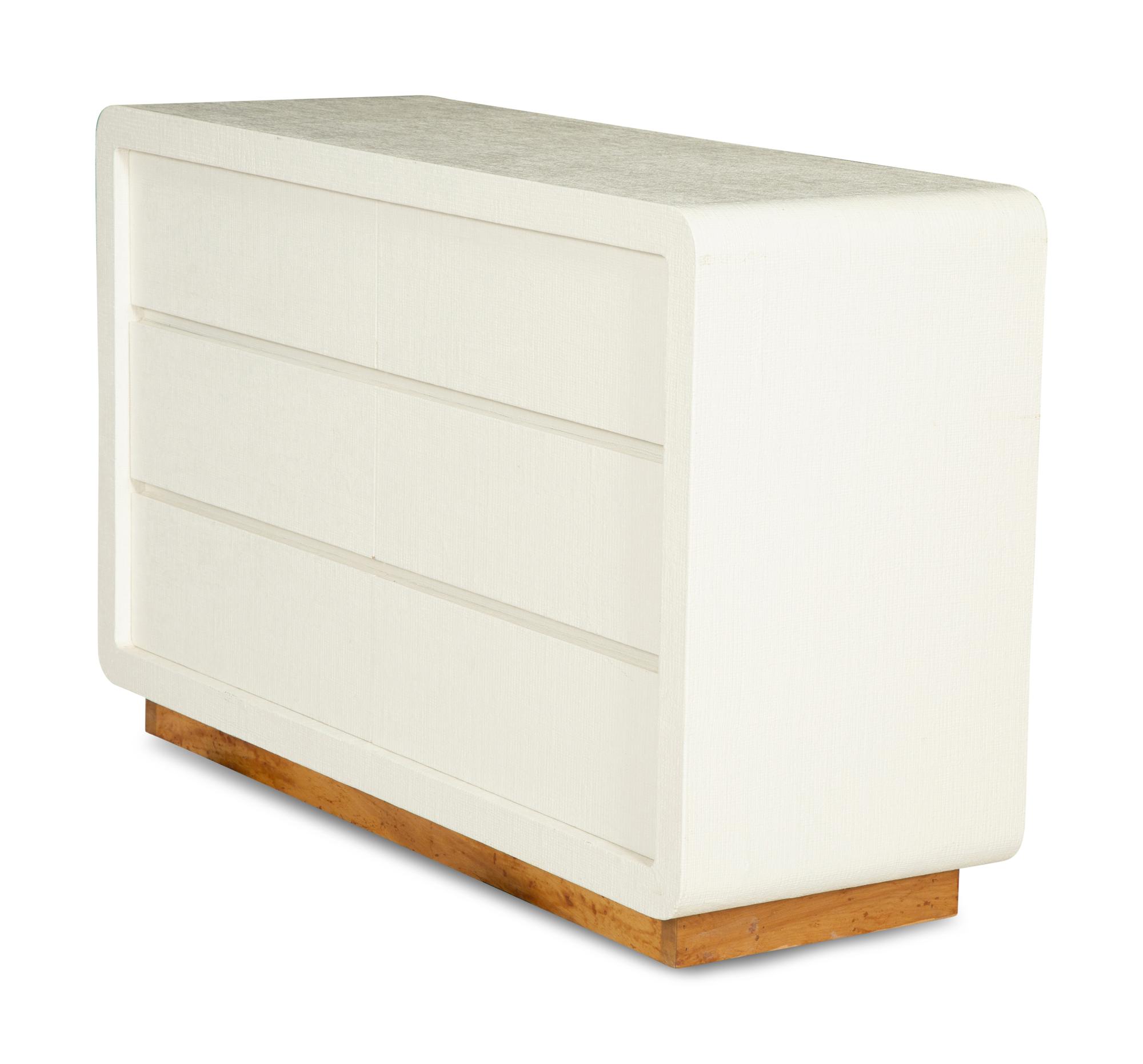 A Five-Piece Group of White Lacquered Furniture