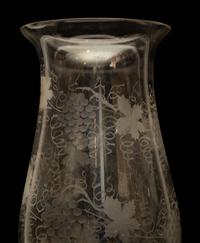 A Large English Etched Glass Hurricane Shade