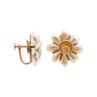 KESHI PEARL AND DIAMOND FLOWER EARRINGS