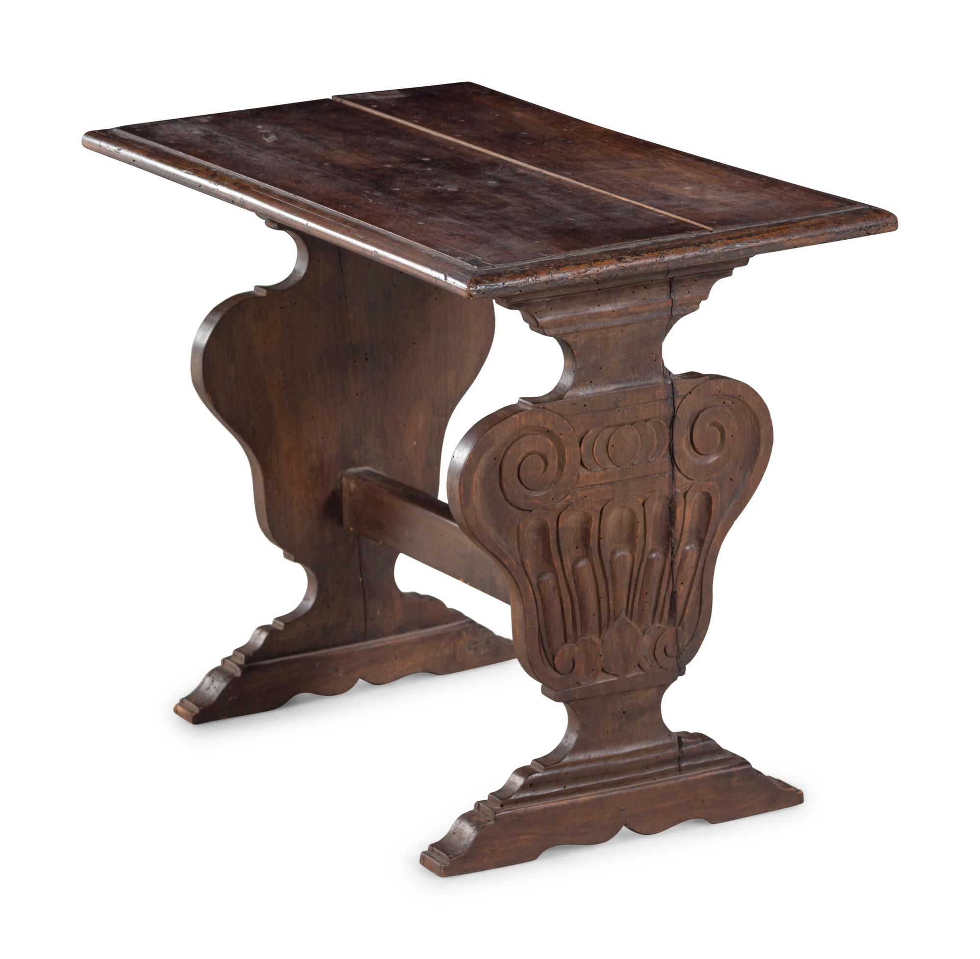 An Italian Baroque Style Walnut Side Table