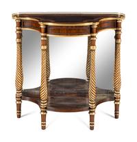 A Regency Rosewood, Parcel-Gilt and Brass Mounted Console Table