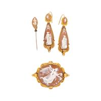 COLLECTION OF SHELL CAMEO JEWELRY