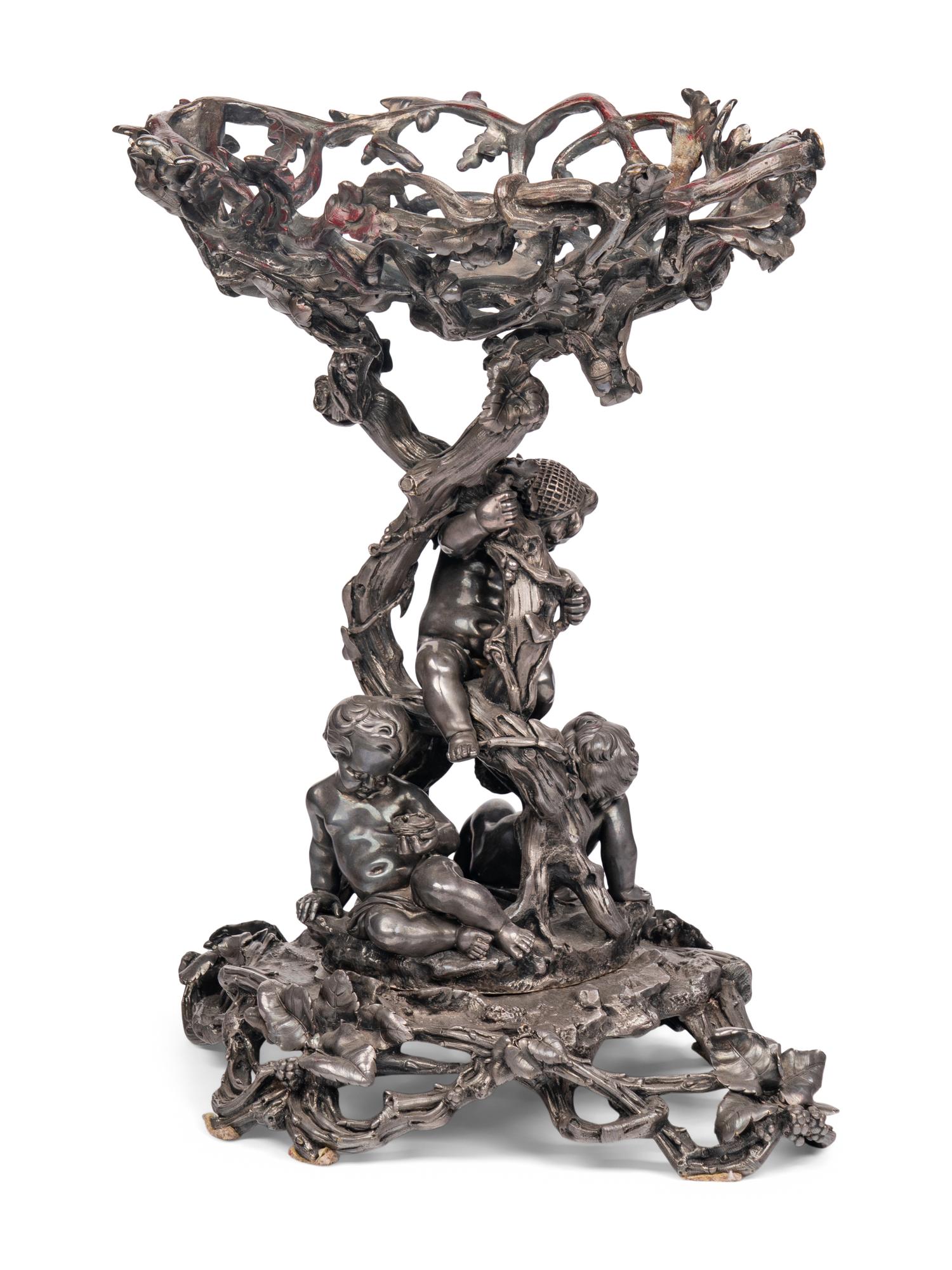 A Napoleon III Electroplated Bronze Centerpiece