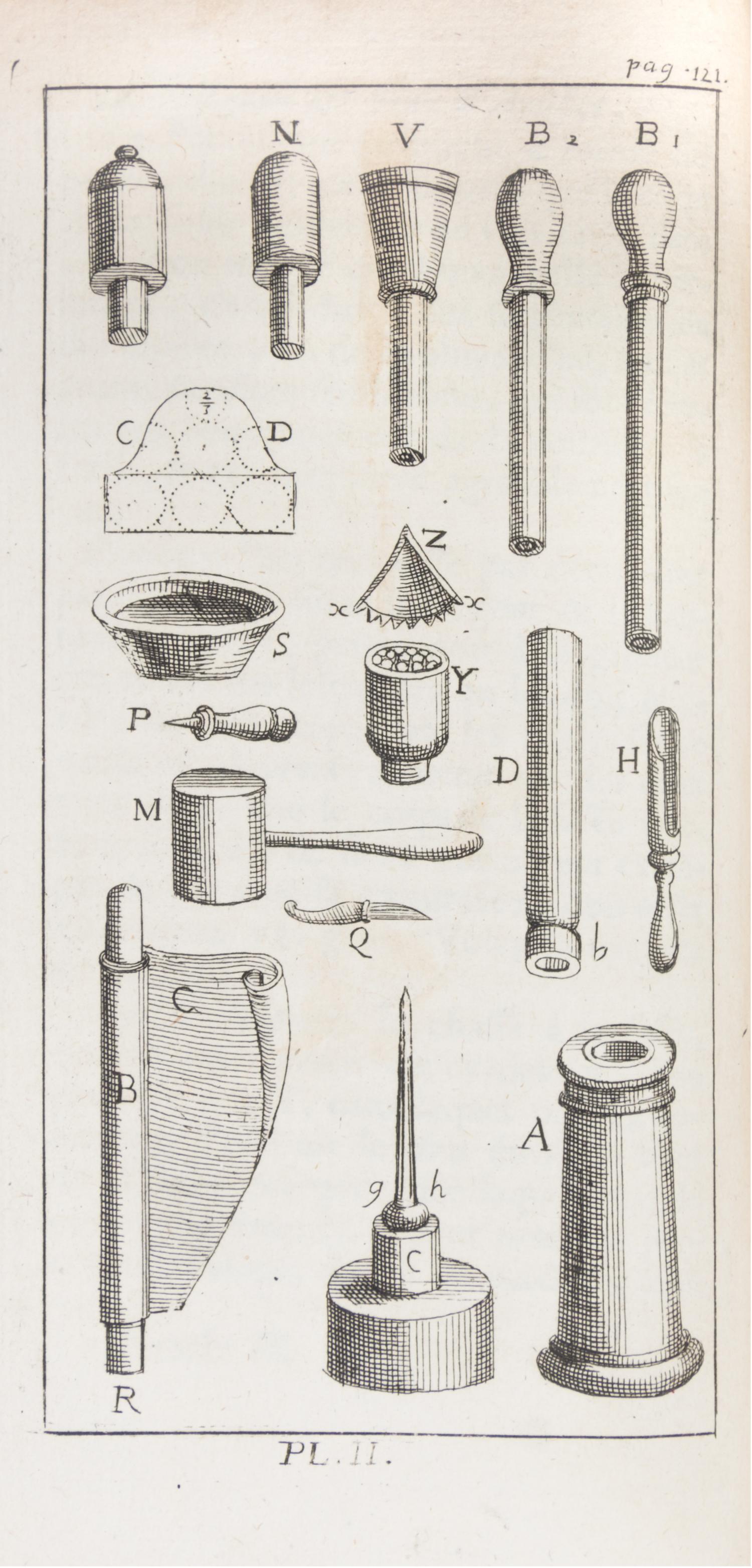 [FREZIER, AMEDEE FRANCOIS] Traite des feux d'artifice... Paris, 1715. First edition. With 8 plates on the manufacture of fireworks.
