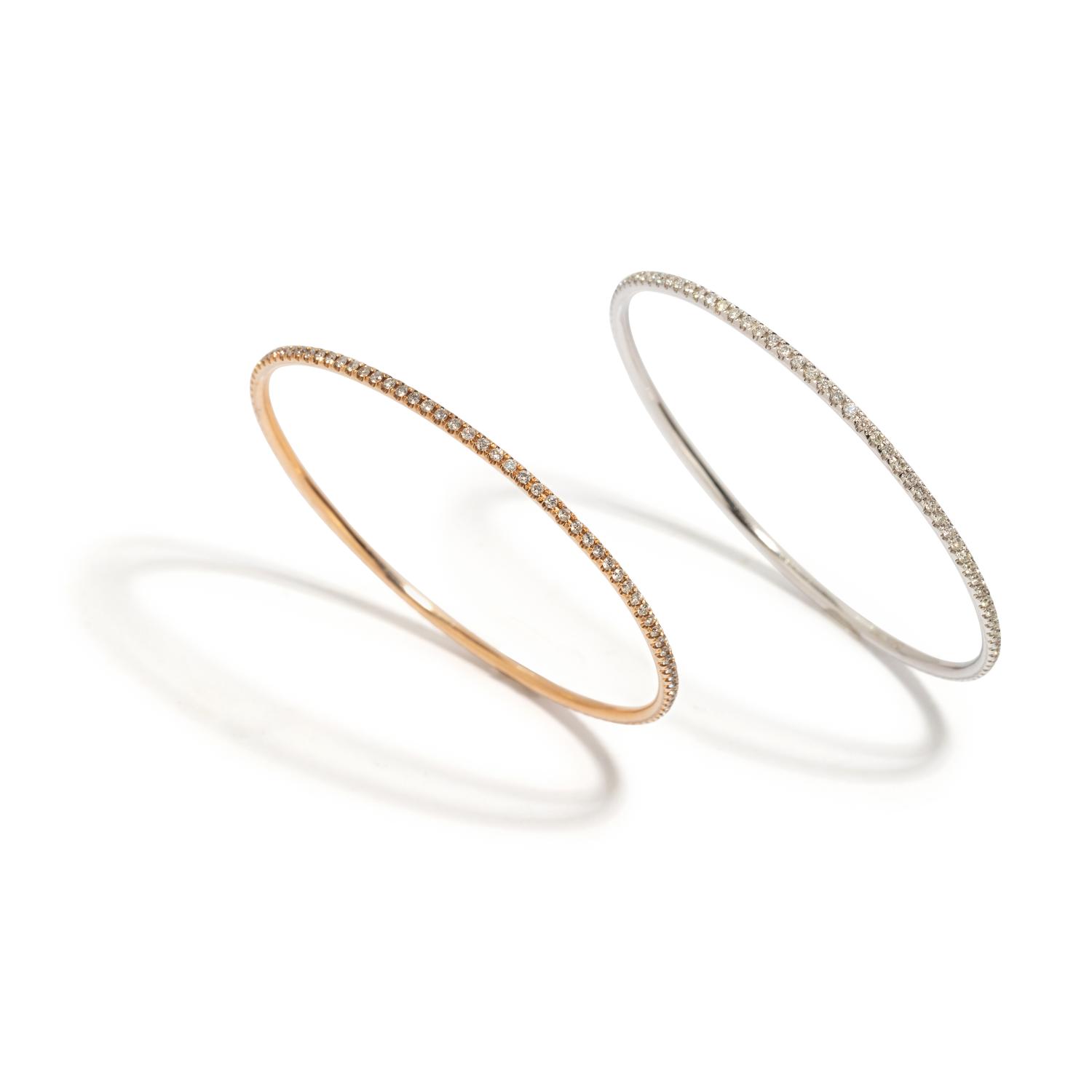 COLLECTION OF DIAMOND BANGLE BRACELETS