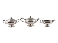 An American Three-Piece Silver Tea Set