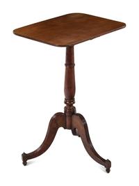 A George III Style Mahogany Armchair and Side Table