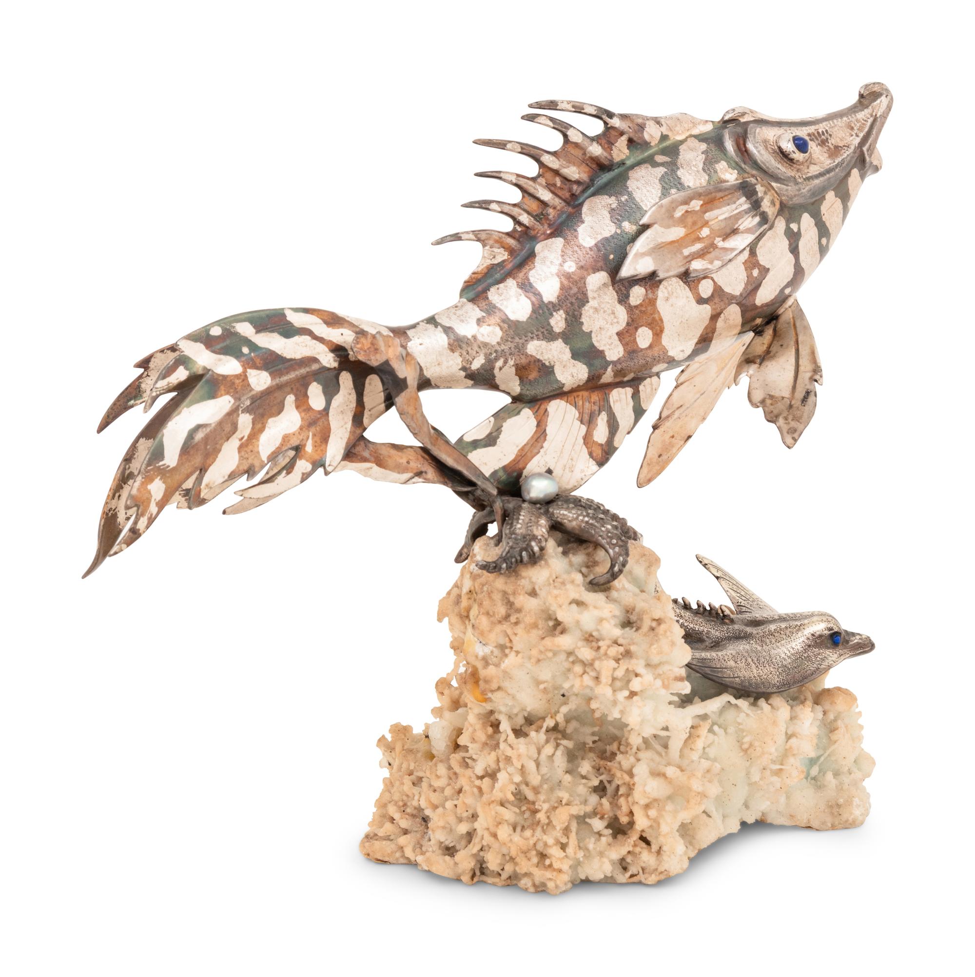 A Buccellati Silver Marine Life Figure by Marcello Minotto (Italian 1906-1998)