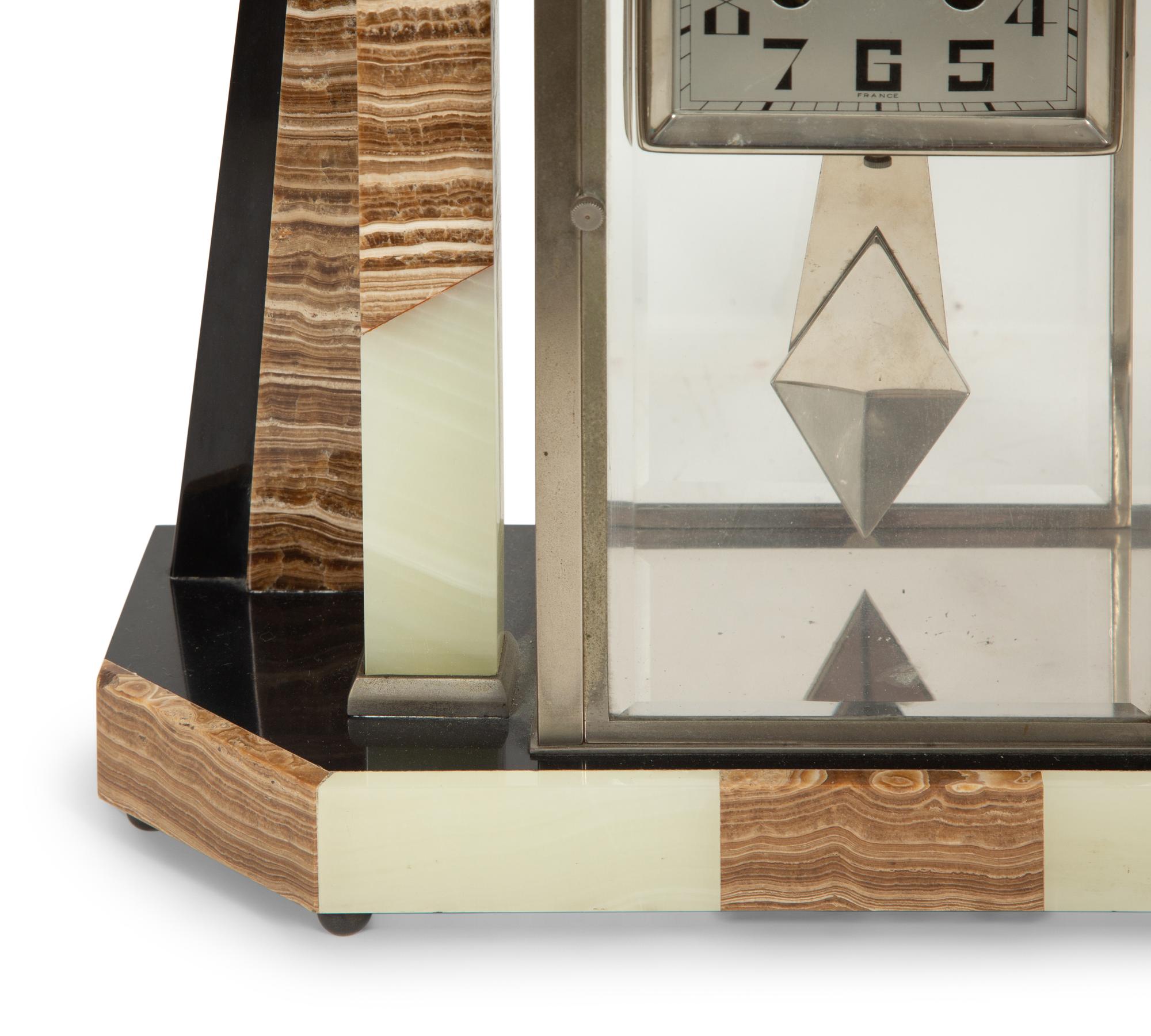 A French Art Deco Onyx Mantel Clock