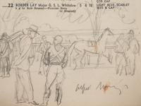 Ascot Race Card with a Sketch of Jockeys and Owners