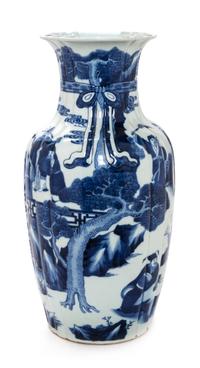 A Large Chinese Blue and White Porcelain Vase Height 17 3/4 inches. — 20TH CENTURY