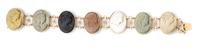 An 18 Karat Yellow Gold and Lava Cameo Bracelet, 27.40 dwts.