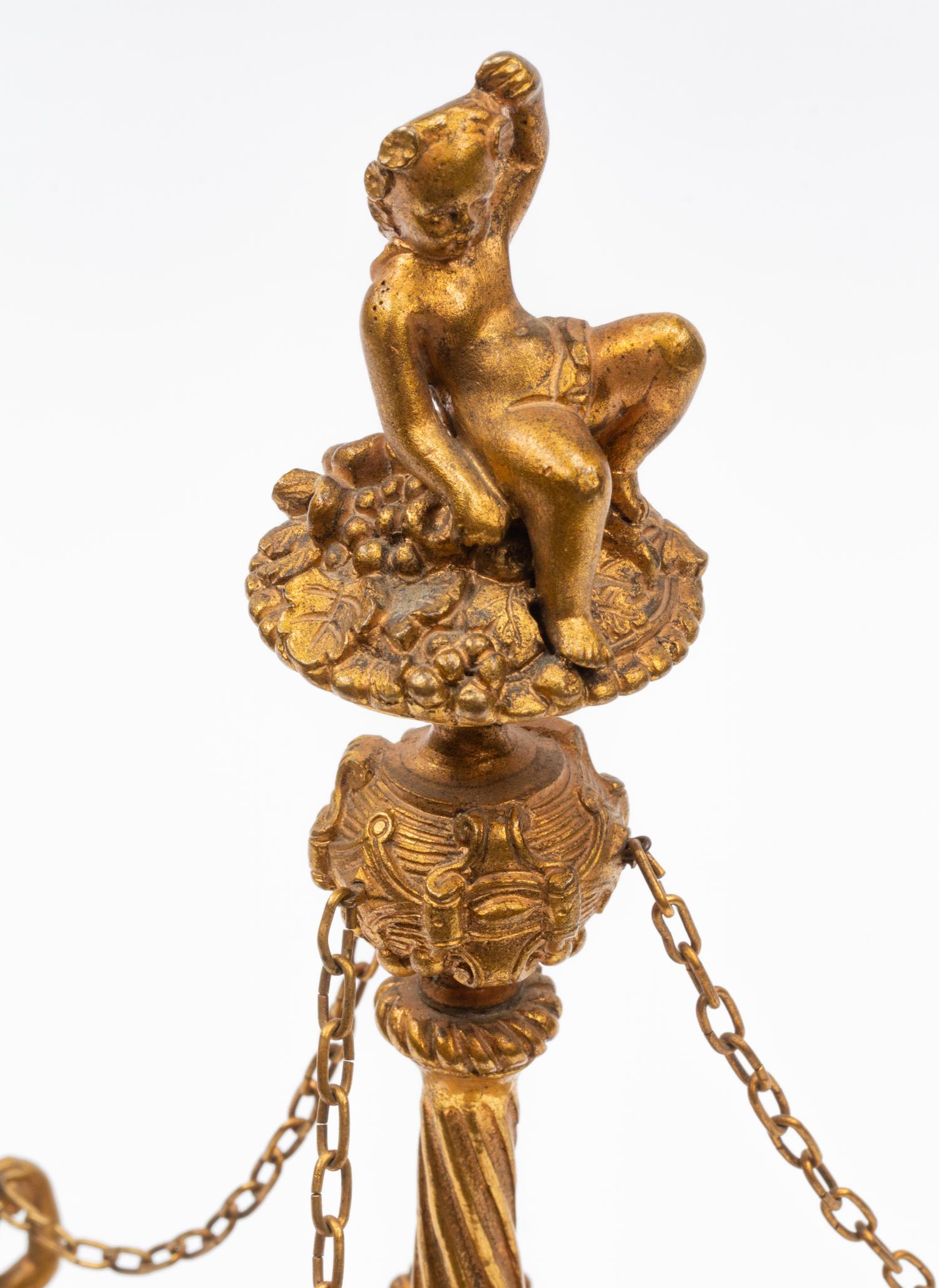 A French Gilt Bronze Tripartite Inkstand