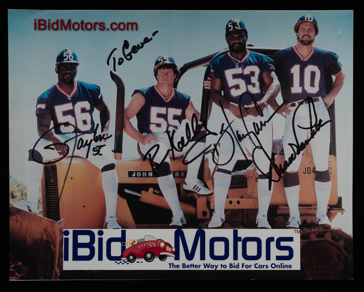 A Group of Three Signed Football Items Including Derrick Thomas and Lawrence Taylor