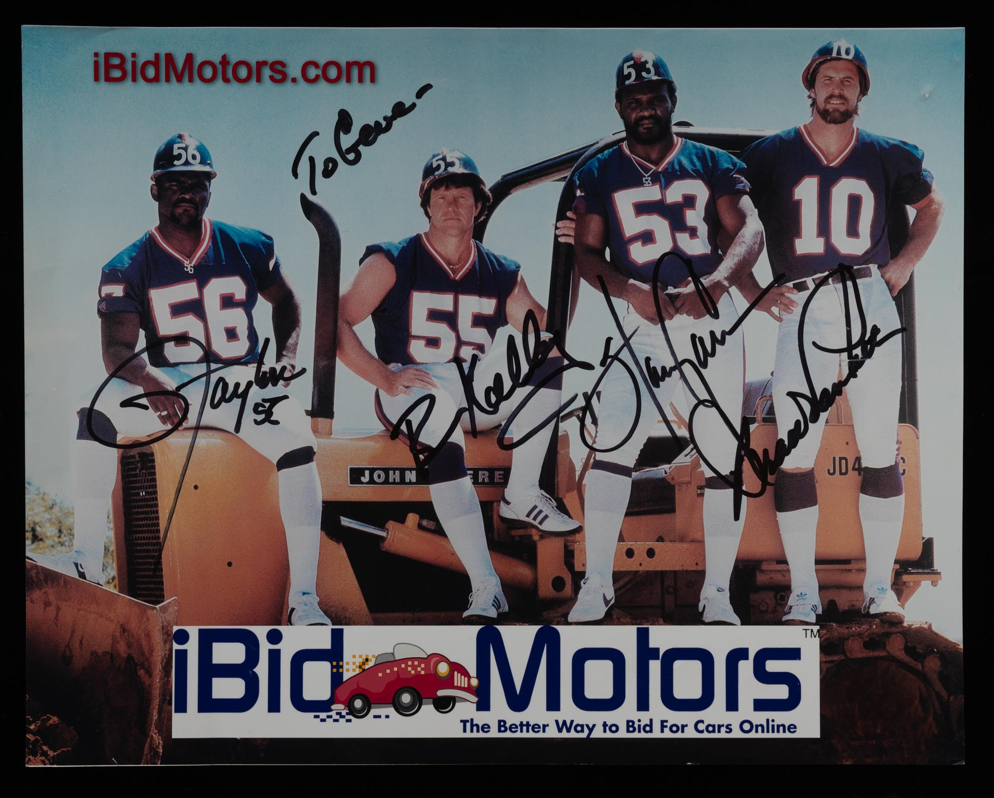 A Group of Three Signed Football Items Including Derrick Thomas and Lawrence Taylor