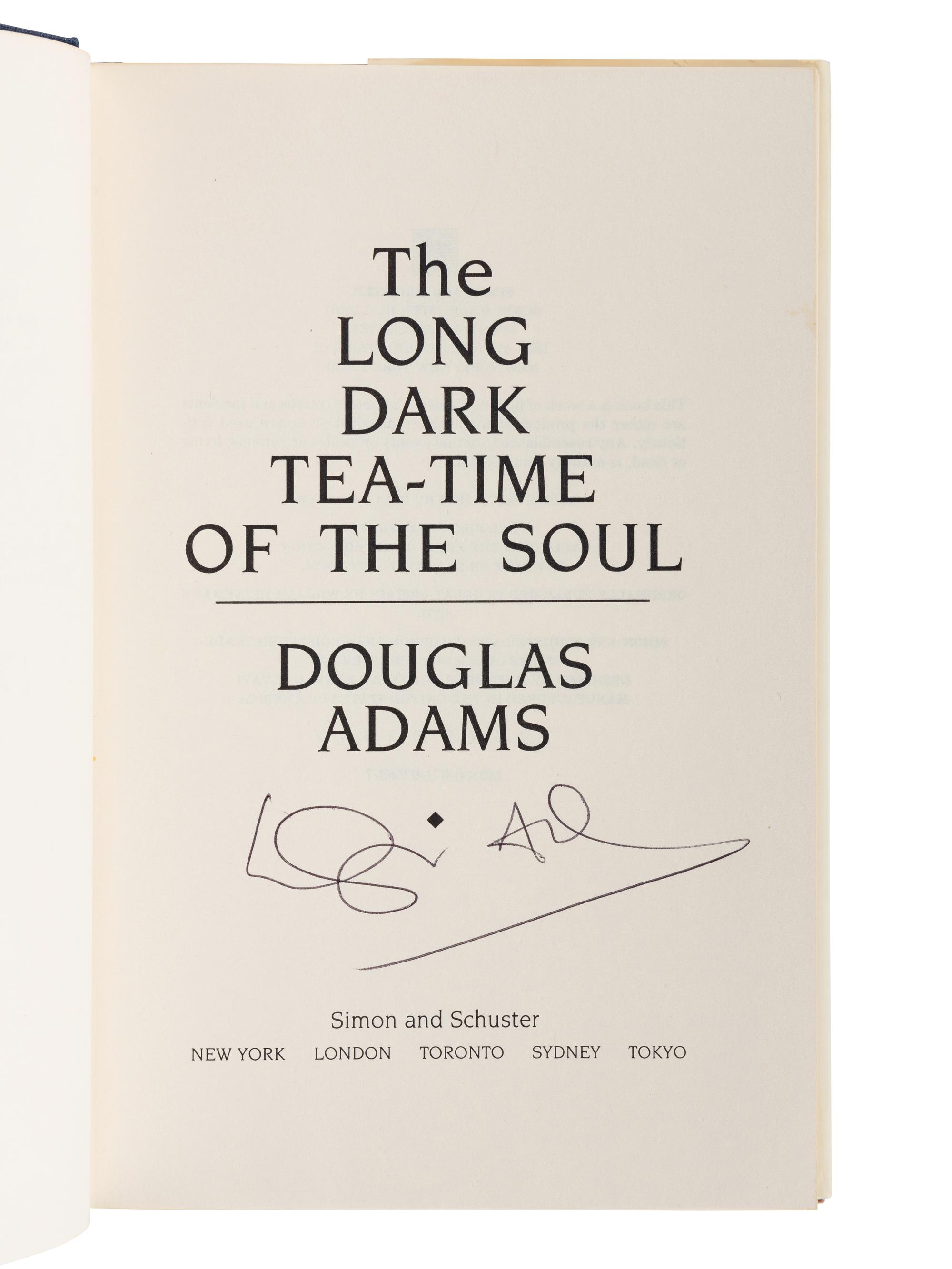 ADAMS, Douglas (1952-2001). A group of 5 SIGNED FIRST EDITION novels by Adams, including 4 books from the Hitchhiker’s Guide series, comprising: