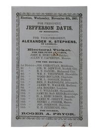 [CIVIL WAR - CONFEDERACY]. -- [DAVIS, Jefferson (1808-1889)]. 1861 Confederate Ticket from Virginia.