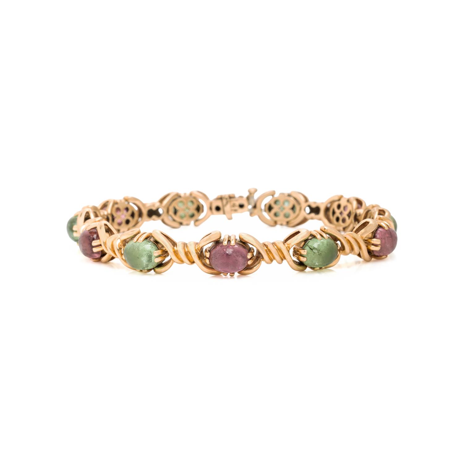 Tourmaline and Yellow Gold Bracelet