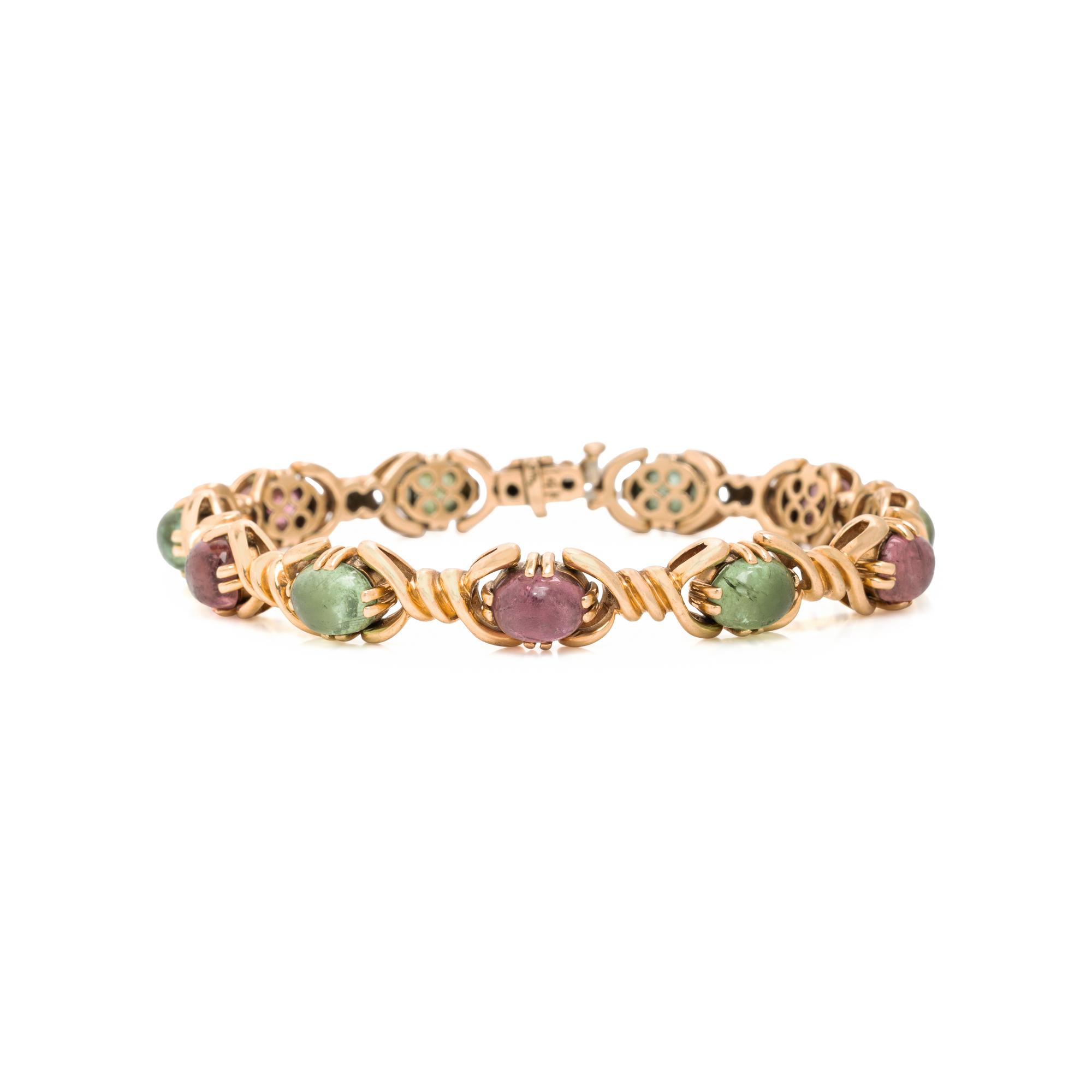 Tourmaline and Yellow Gold Bracelet
