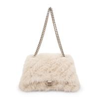 BALENCIAGA, FAUX FUR CRUSH BAG