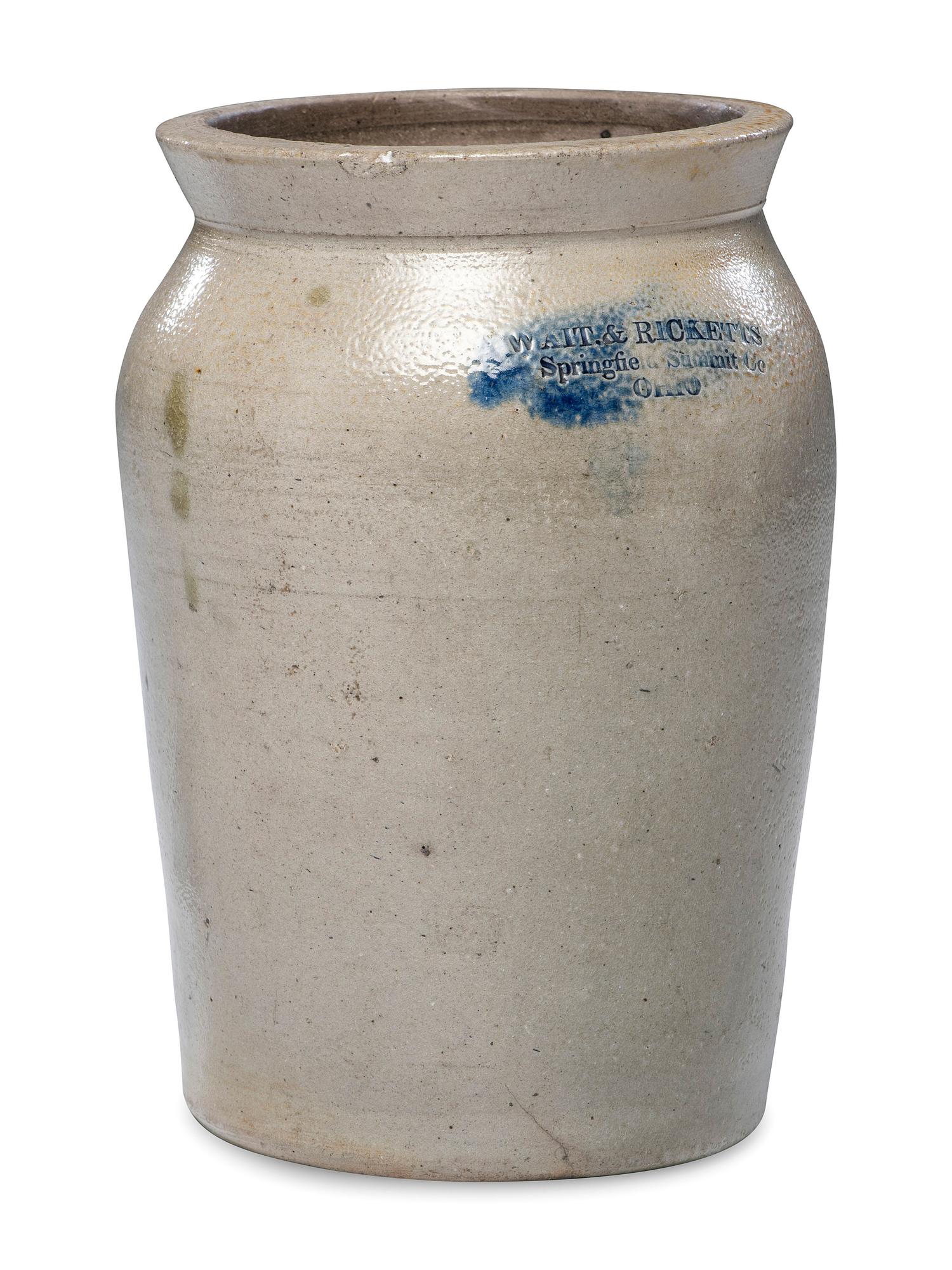 A Rare Wait and Ricketts Stoneware Jar