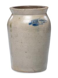 A Rare Wait and Ricketts Stoneware Jar