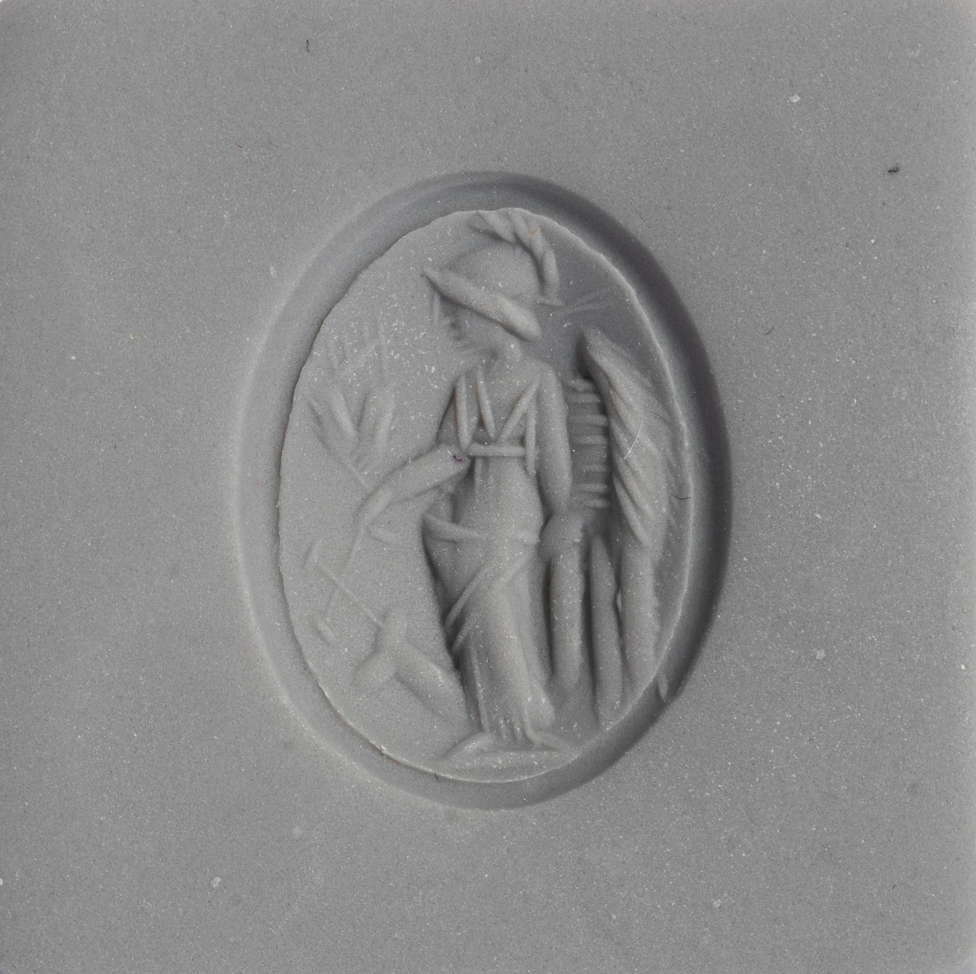 A Roman Carnelian Ring Stone with the Goddess Minerva — Set in a gold ring