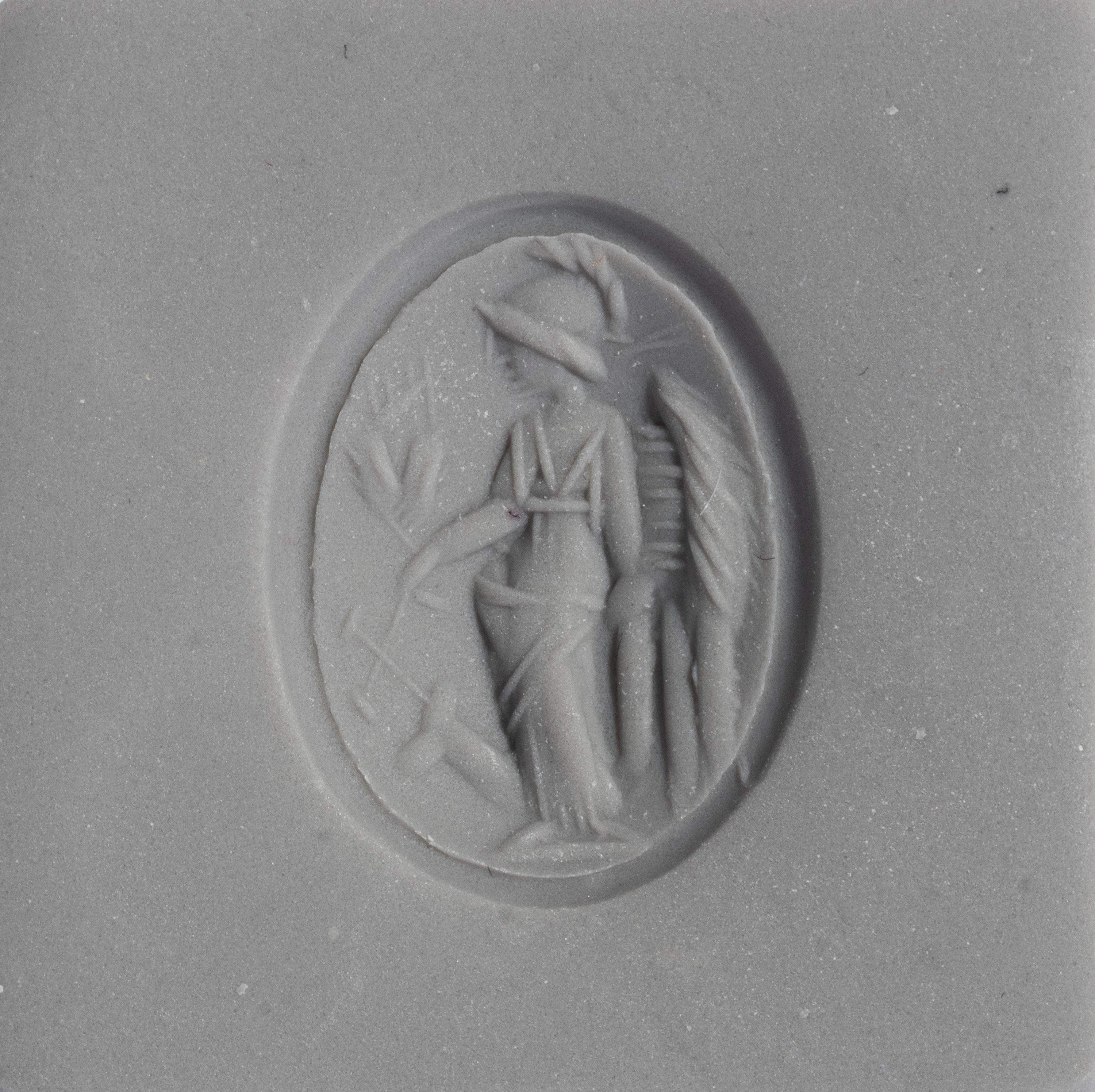A Roman Carnelian Ring Stone with the Goddess Minerva — Set in a gold ring