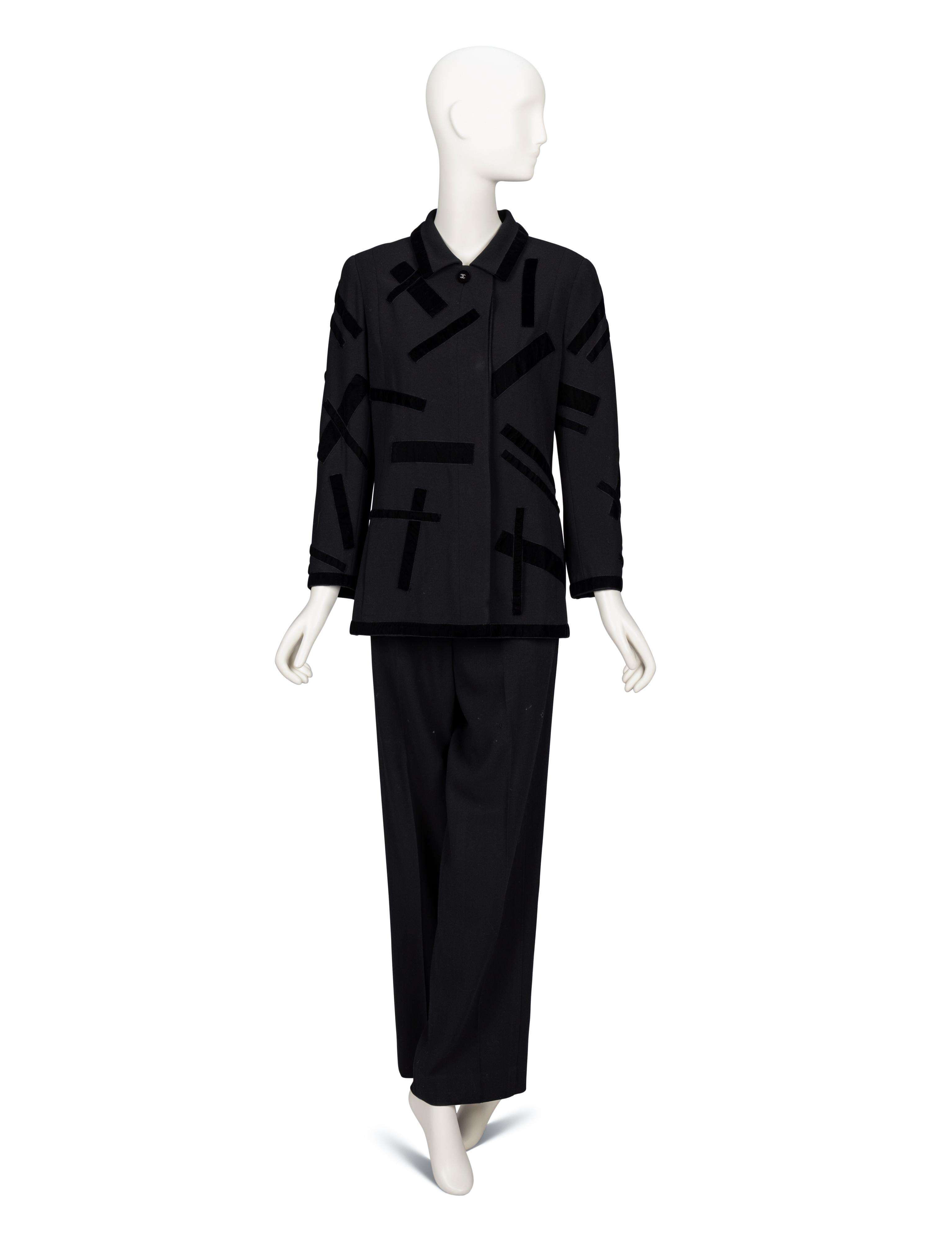 Chanel, Velvet-Trimmed Pantsuit