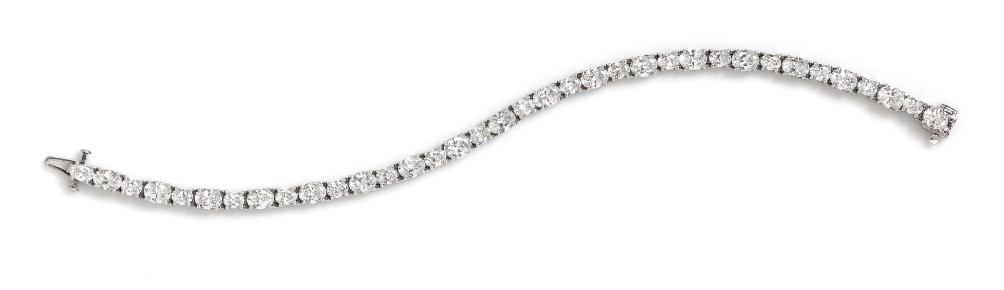A Platinum and Diamond Line Bracelet, 13.05 dwts.
