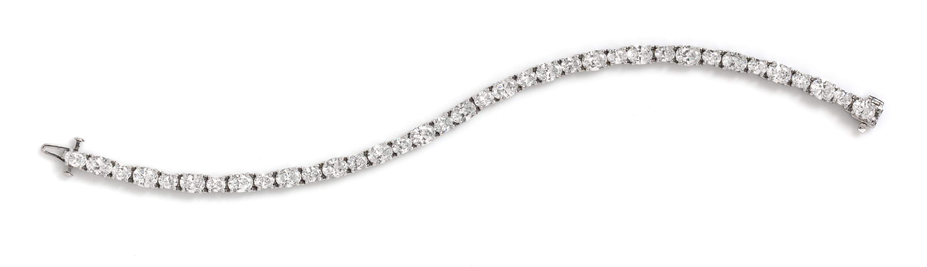 A Platinum and Diamond Line Bracelet, 13.05 dwts.