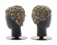 Two Issey Miyake Knit and Sequin Hats, 1970-80s