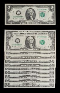 Ten United States $1 Federal Reserve Bank Notes — SERIES 1963 AND 1974