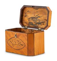A George III Satinwood and Marquetry Tea Caddy
