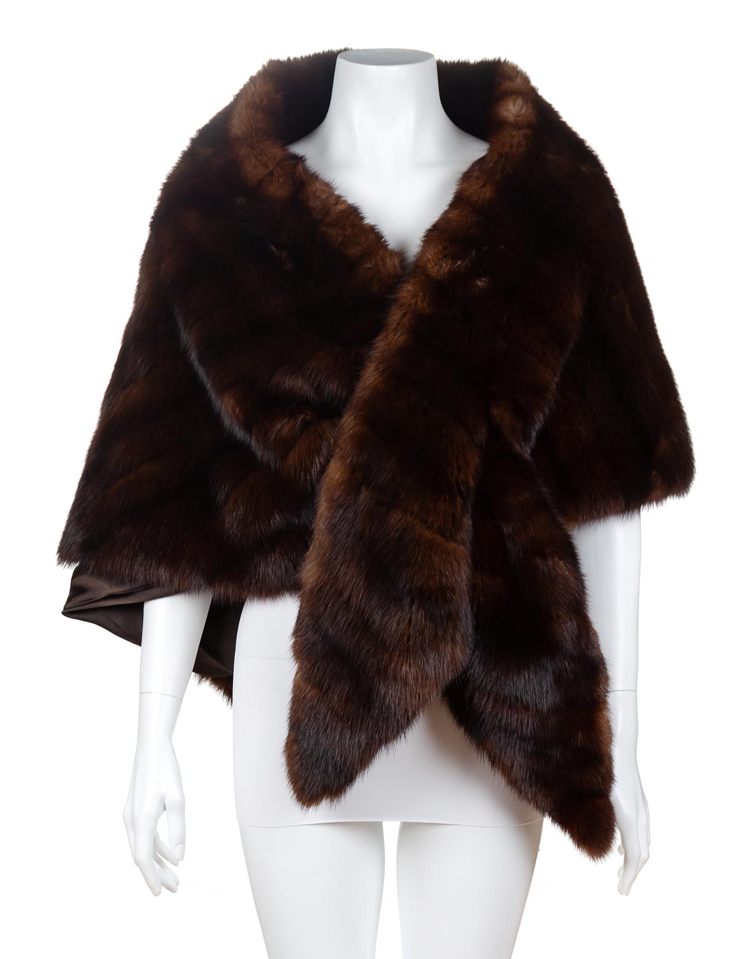 A Dark Brown Sable Wrap, No size.