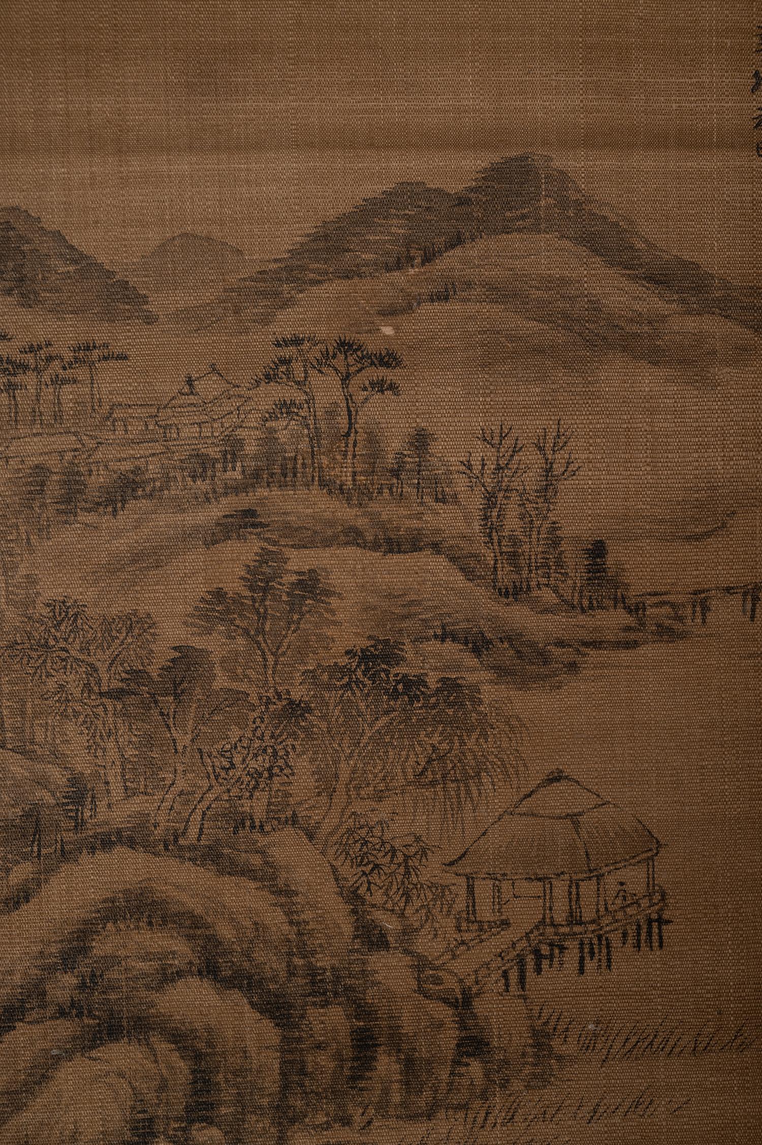Two Landscape Hanging Scrolls
