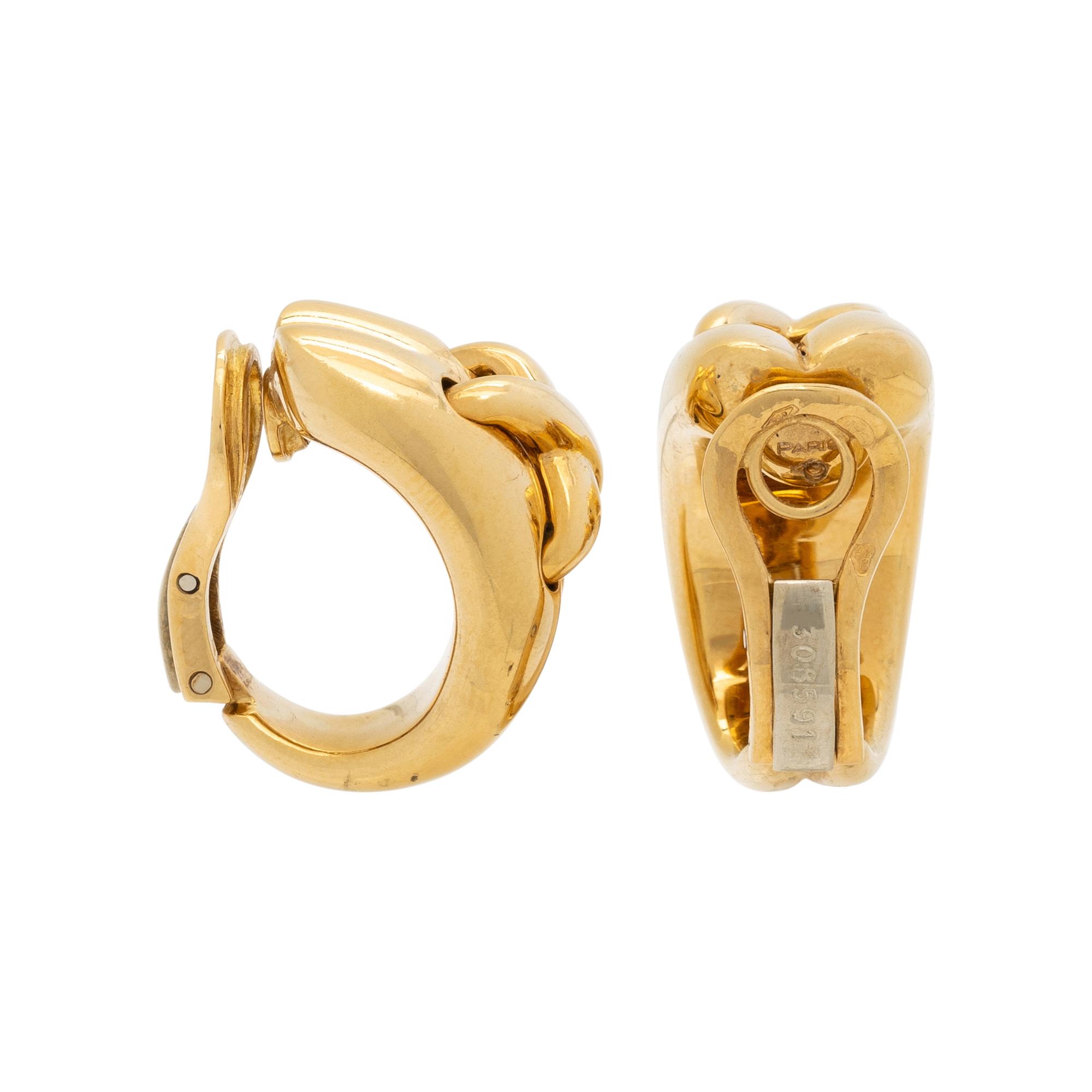 CHAUMET, YELLOW GOLD 'LIENS' EARCLIPS