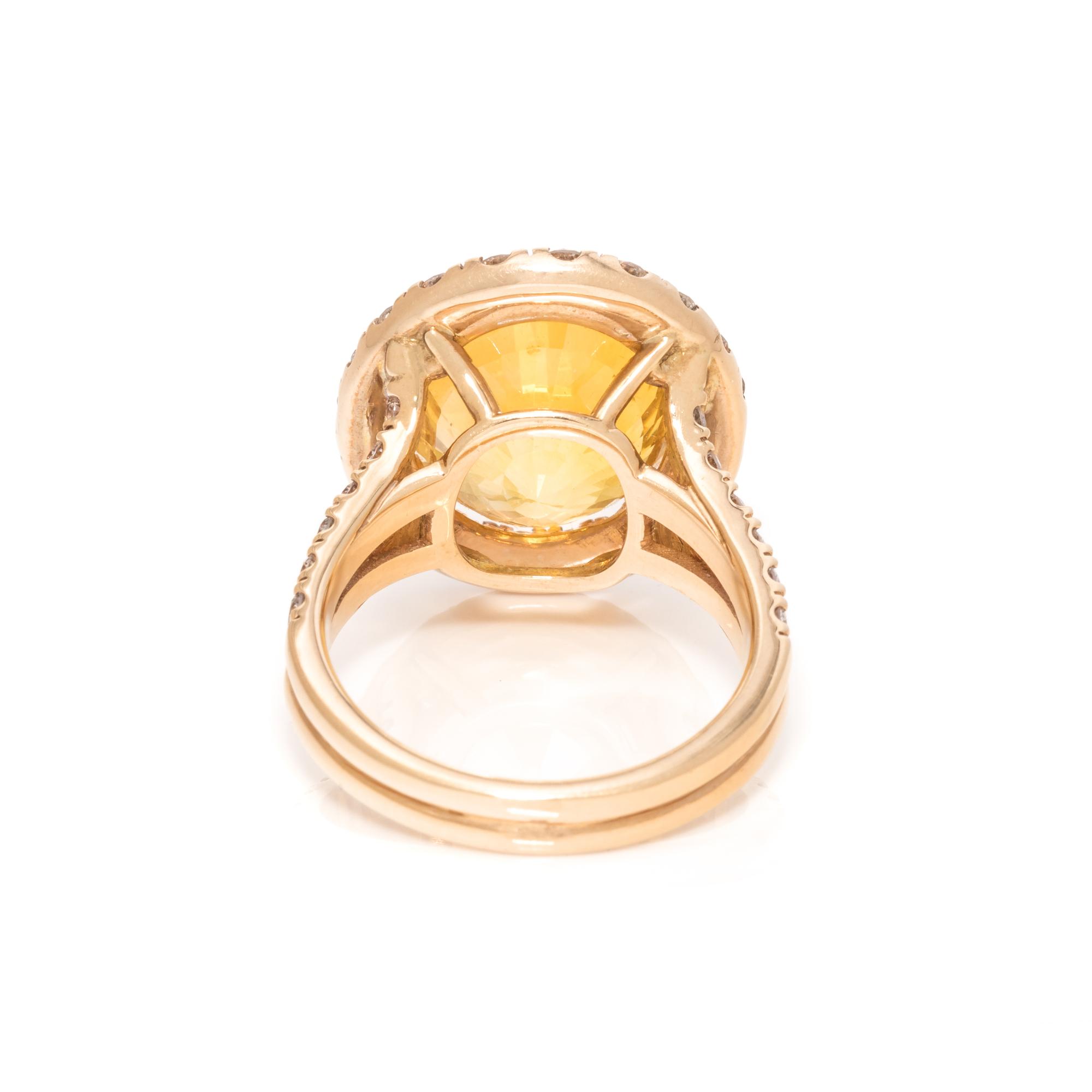 YELLOW SAPPHIRE AND DIAMOND RING