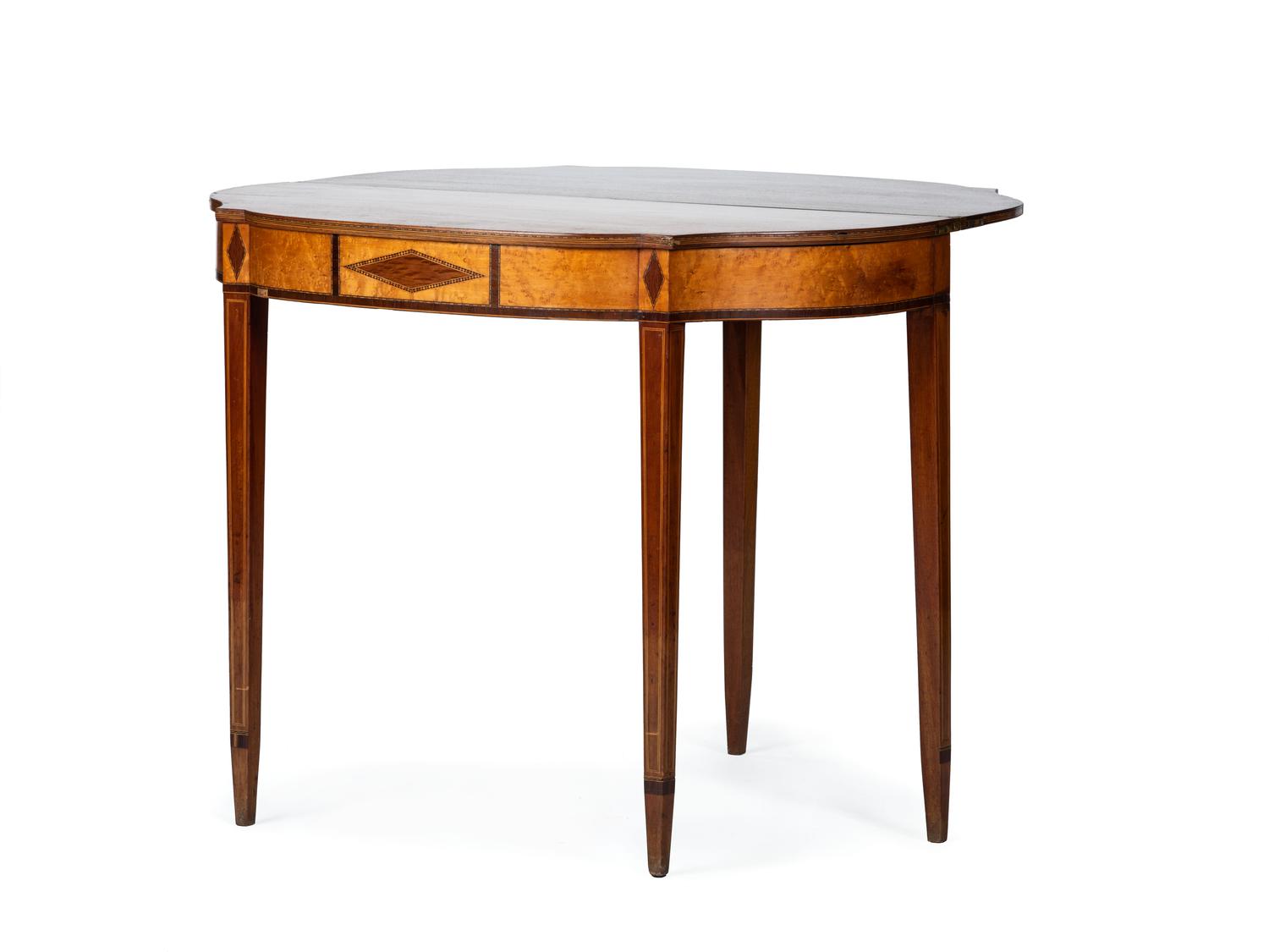 Two Federal Style Mahogany and Maple Inlaid Game Tables
