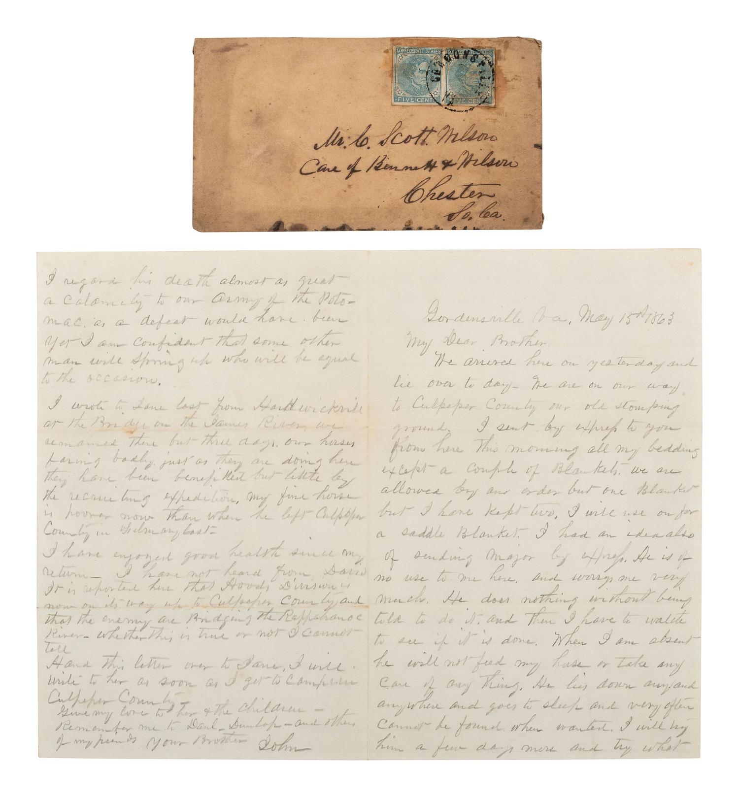 [CIVIL WAR]. Civil War archive of Ordnance Sgt. David H. Wilson (1831-1863), Co. F, 6th South Carolina Infantry, including war-date letters, diary, and photographs.