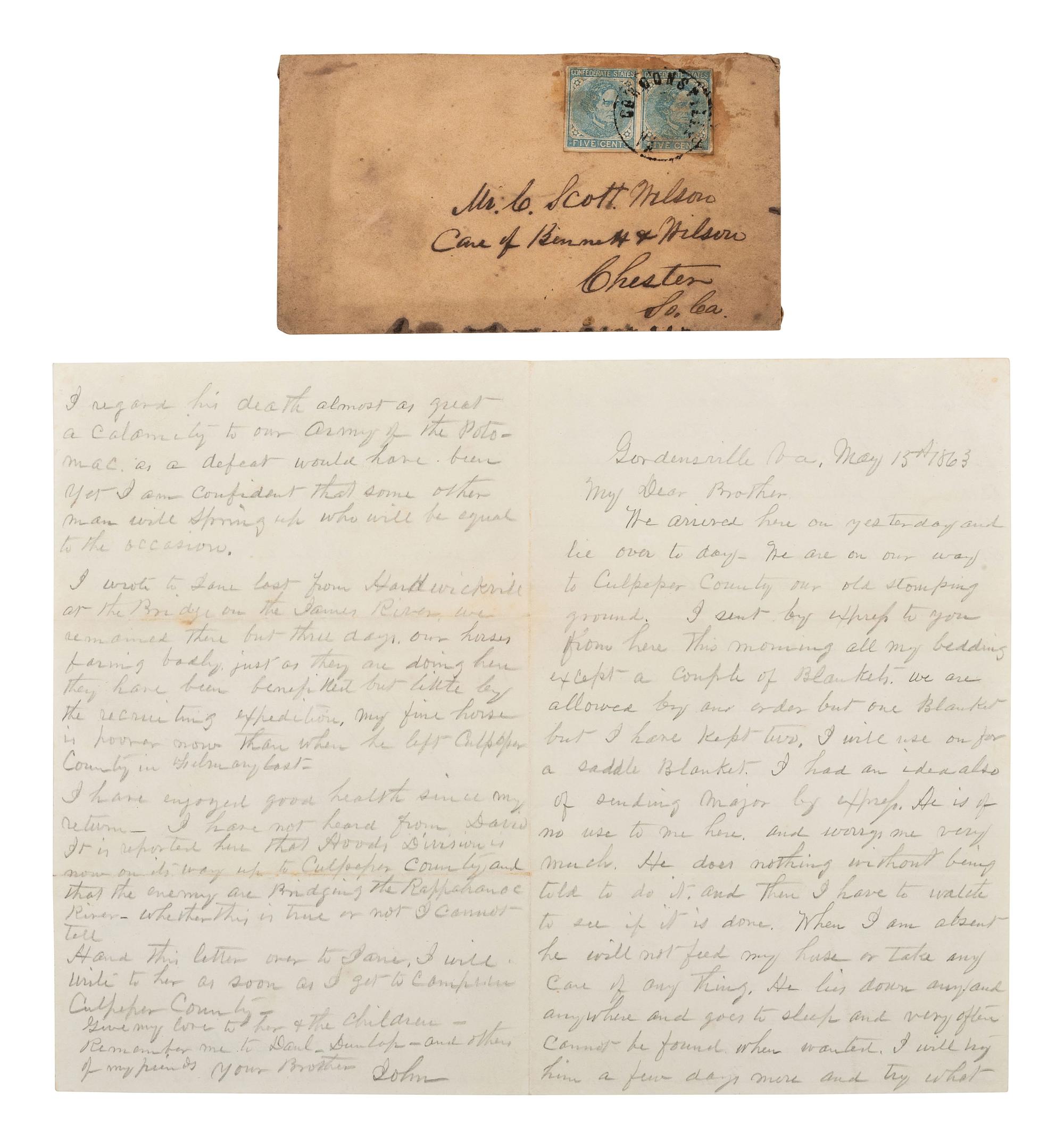 [CIVIL WAR]. Civil War archive of Ordnance Sgt. David H. Wilson (1831-1863), Co. F, 6th South Carolina Infantry, including war-date letters, diary, and photographs.