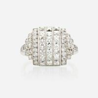 A diamond and platinum ring