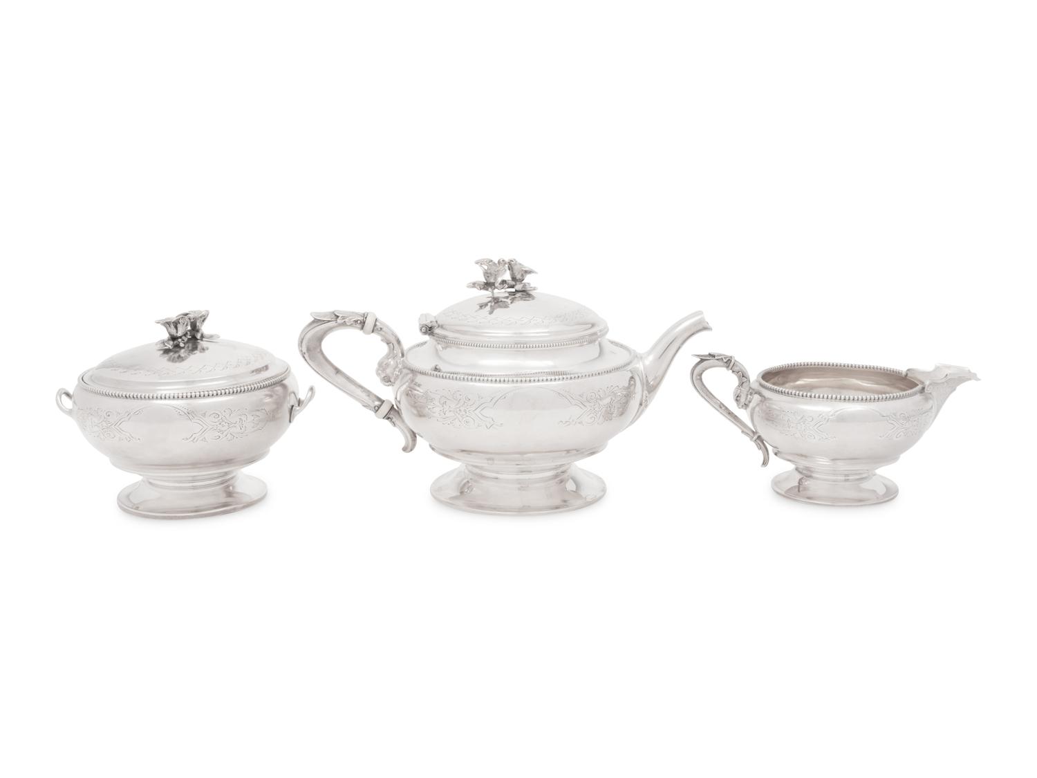 An American Silver Three-Piece Tea Service