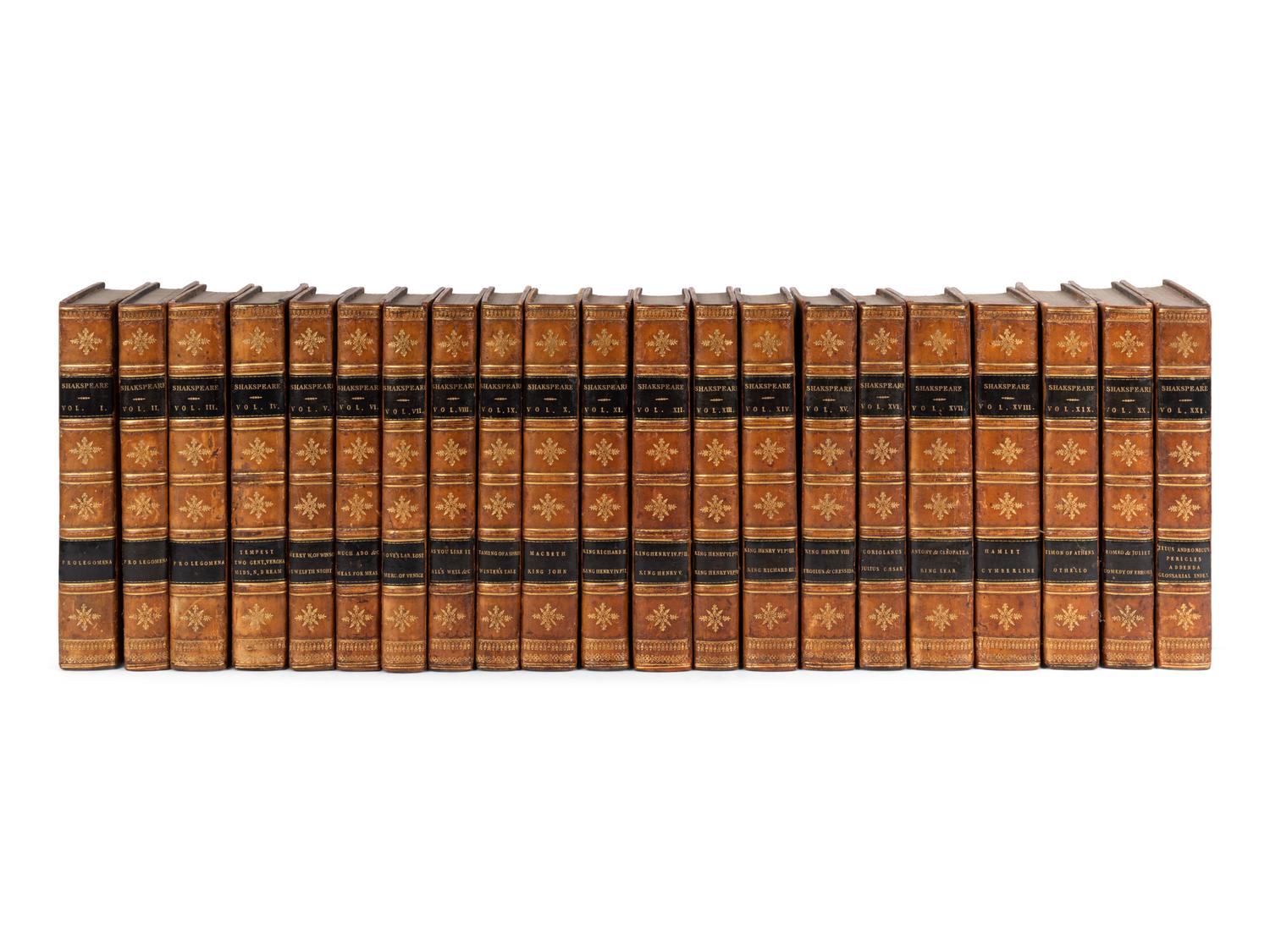 SHAKESPEARE, William (1564-1616). The Plays of William Shakspeare . Isaac Reed, editor. London: J. Nichols and Son et al, 1813.
