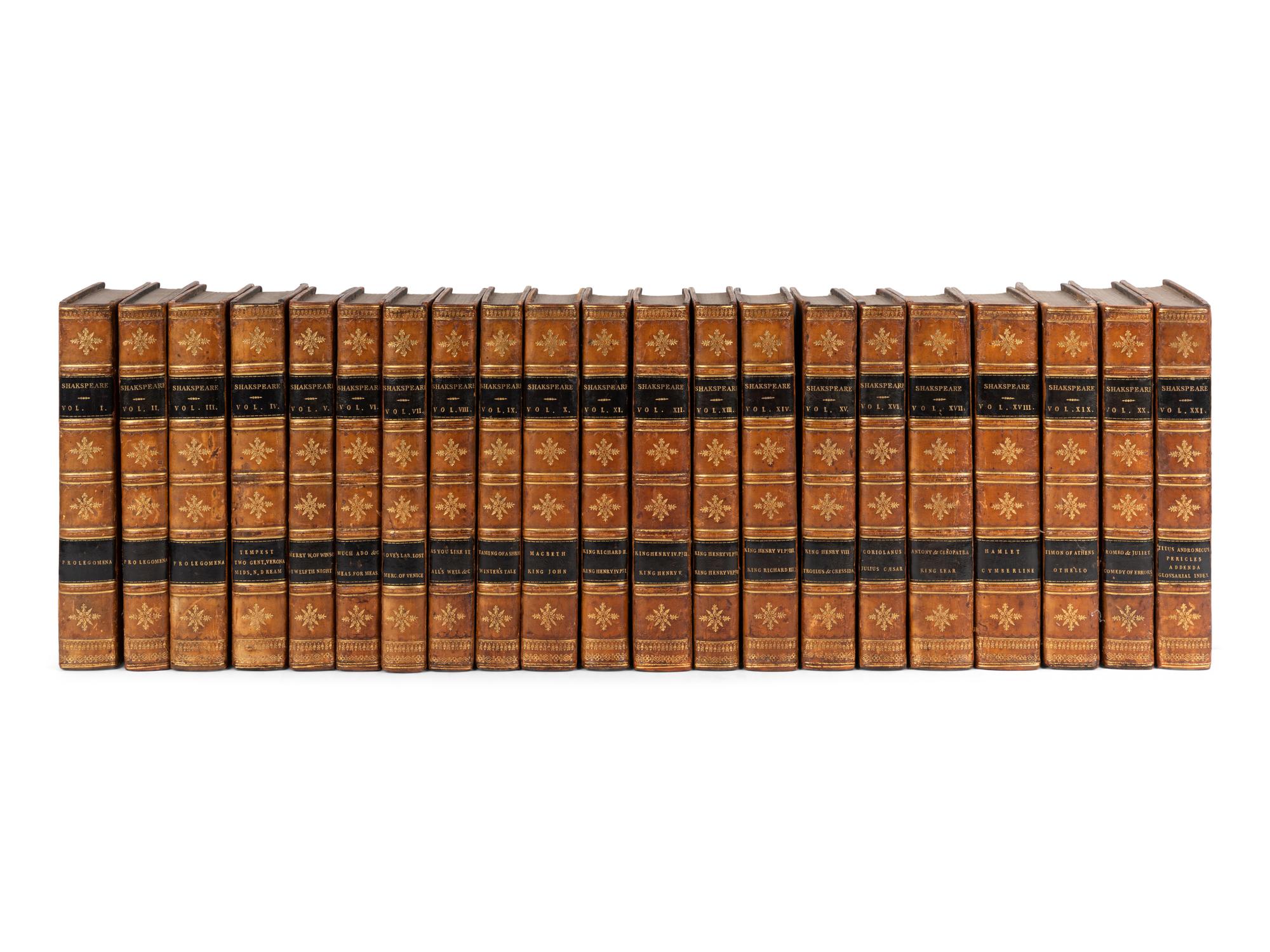SHAKESPEARE, William (1564-1616). The Plays of William Shakspeare . Isaac Reed, editor. London: J. Nichols and Son et al, 1813.