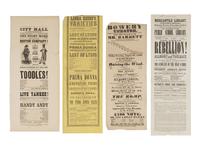 [LINCOLN - THEATER]. 9 theatrical broadsides, incl. "Laura Keene's Varieties" and "The Great Rebellion!"