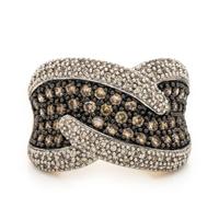 Diamond, Brown Diamond, Yellow Gold, and Blackened Gold Ring