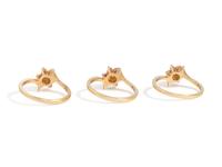 COLLECTION OF YELLOW GOLD, DIAMOND AND RUBY RINGS
