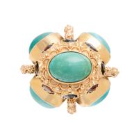 YELLOW GOLD AND MULTIGEM CROWN PENDANT