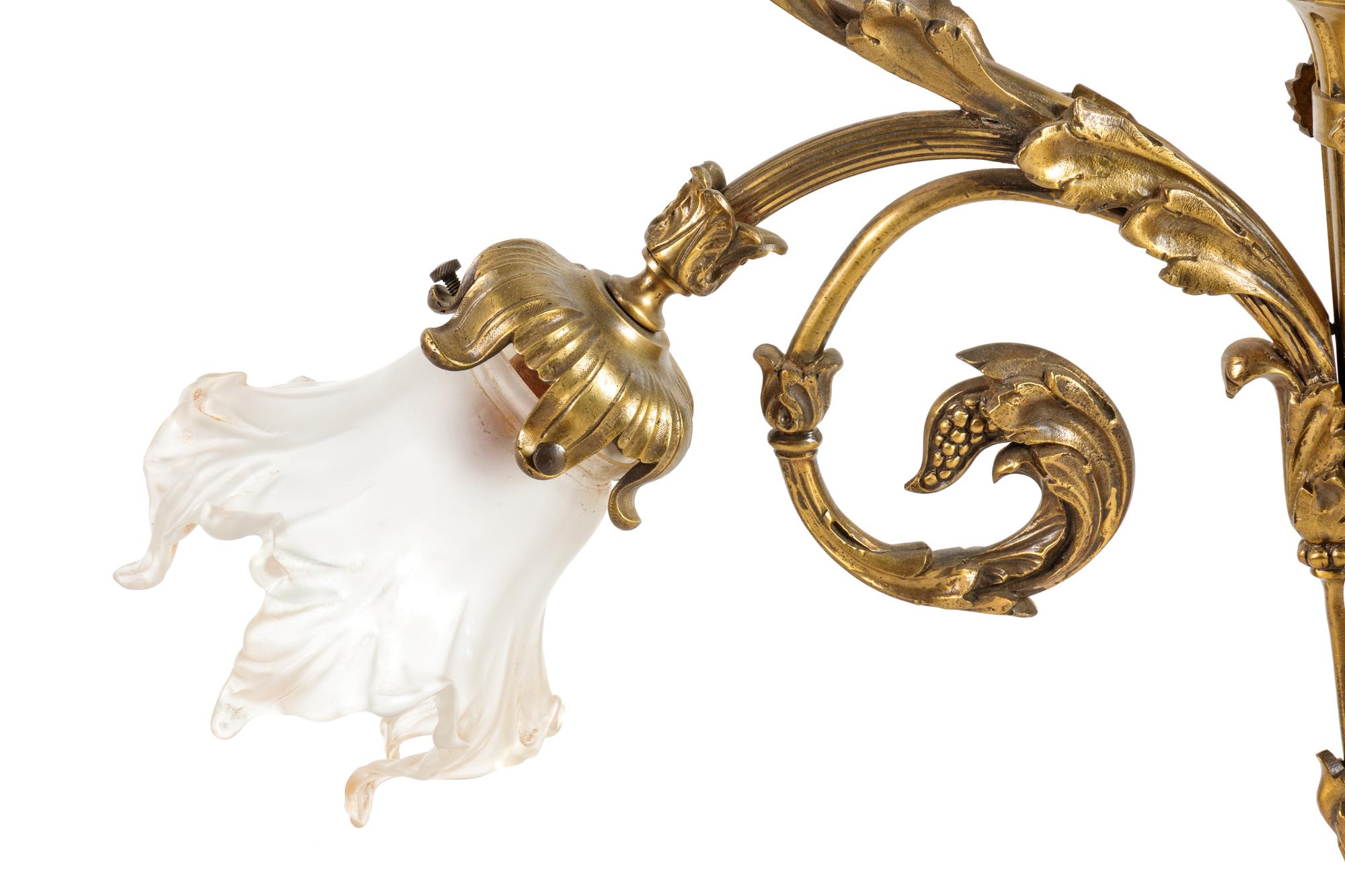 A French Gilt Bronze and Molded Glass Fixture